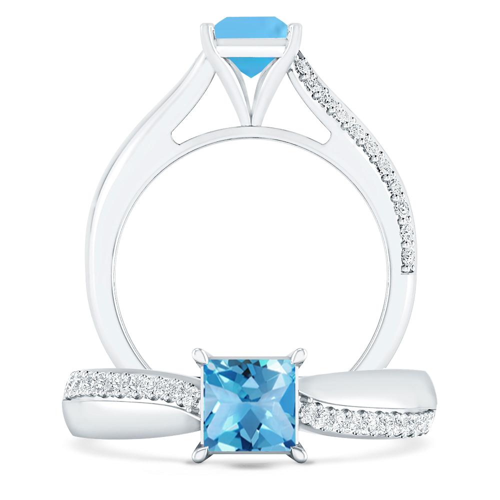 White Gold - Blue Topaz