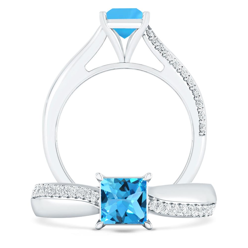 White Gold - Blue Topaz