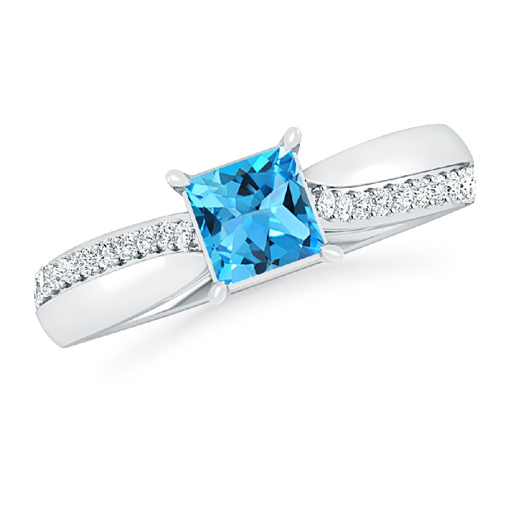 White Gold - Blue Topaz