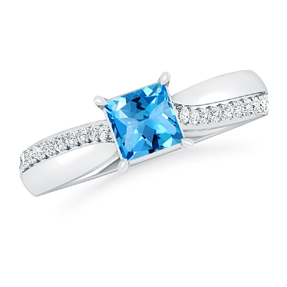 White Gold - Blue Topaz