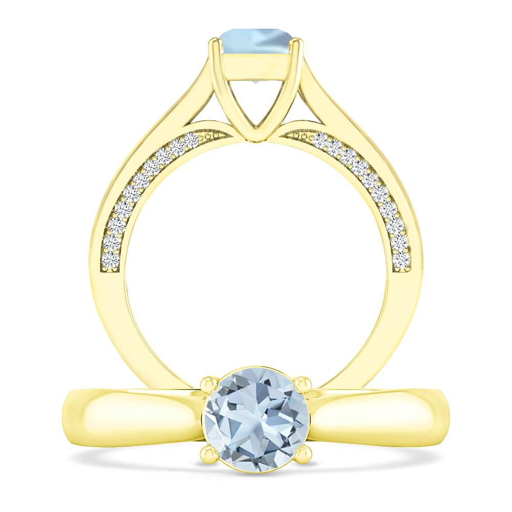 Yellow Gold - Aquamarine