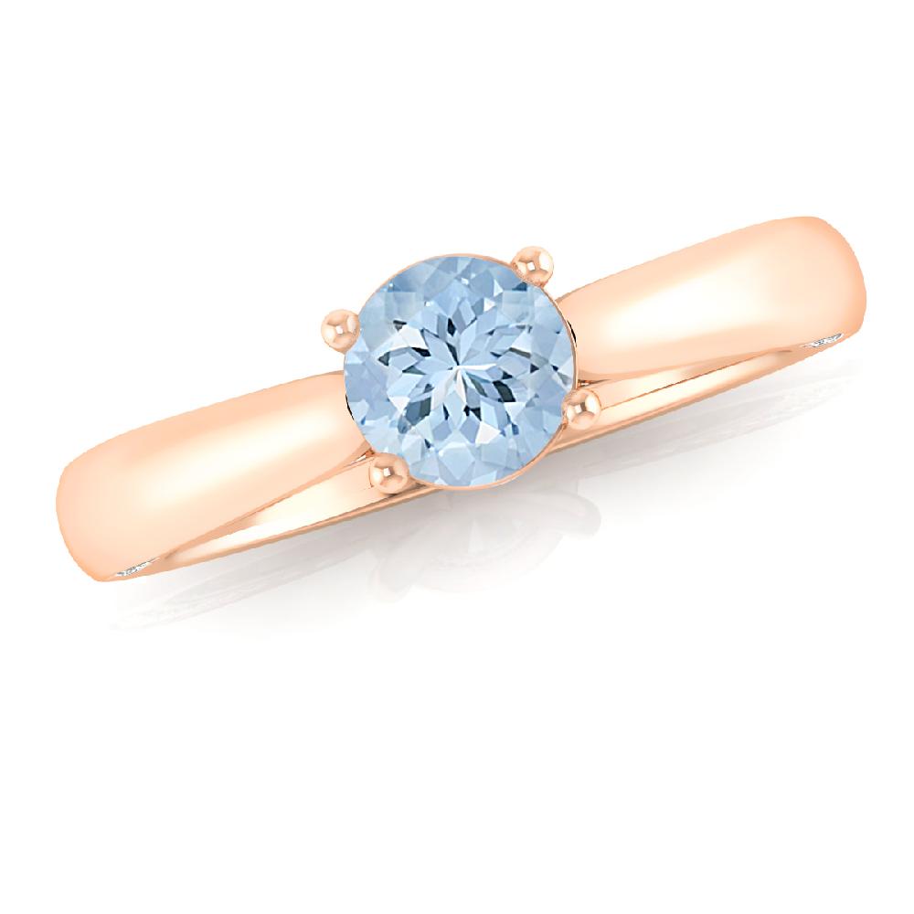 Rose Gold - Aquamarine