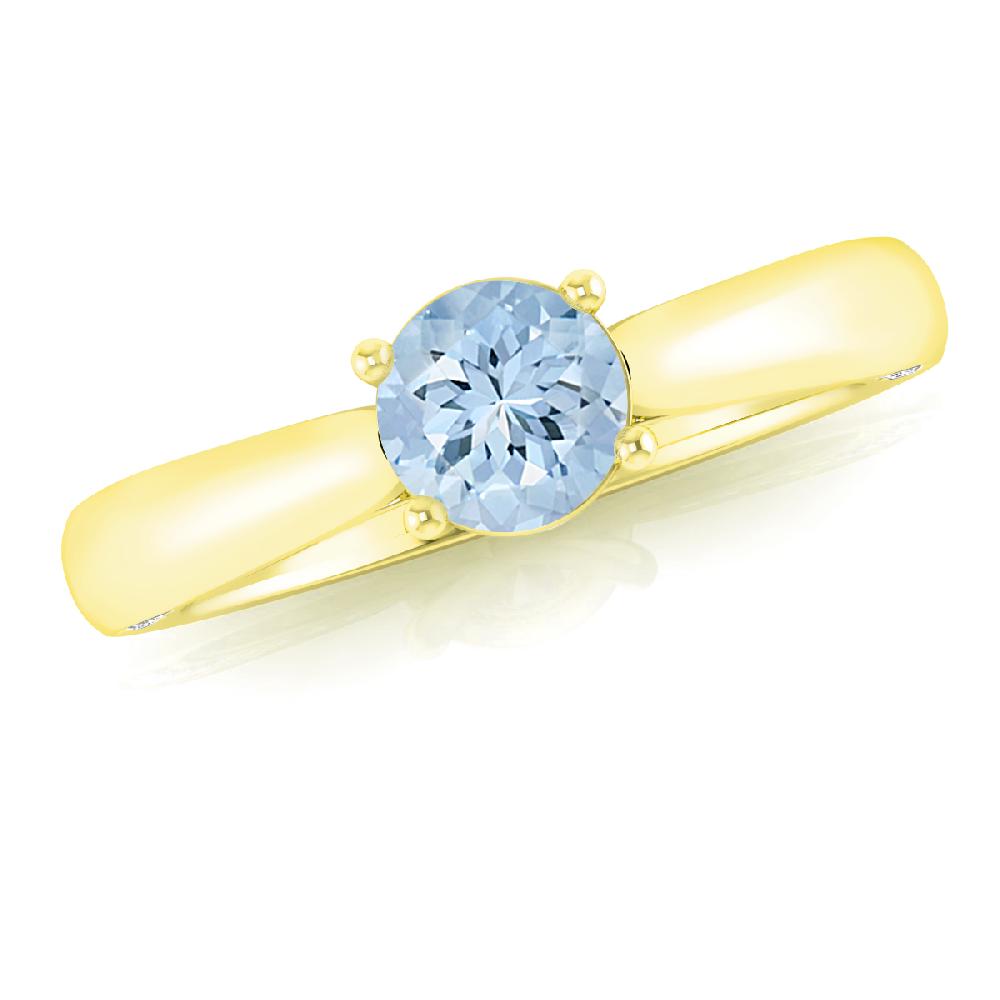 Yellow Gold - Aquamarine