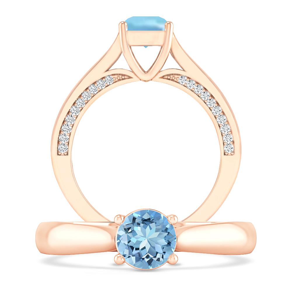 Rose Gold - Aquamarine