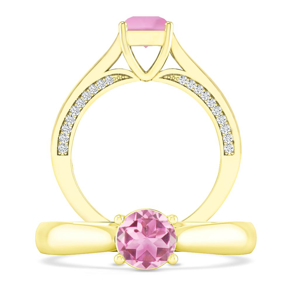 Yellow Gold - Pink Tourmaline