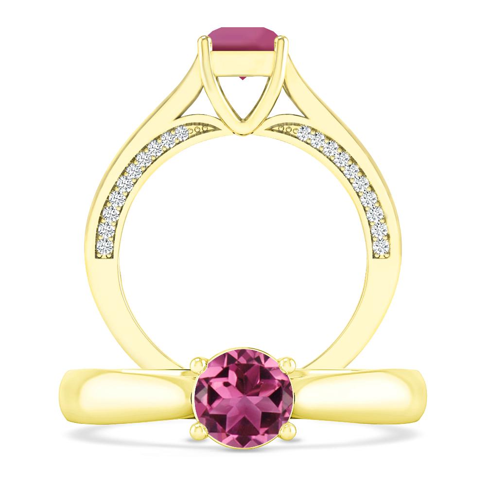 Yellow Gold - Pink Tourmaline