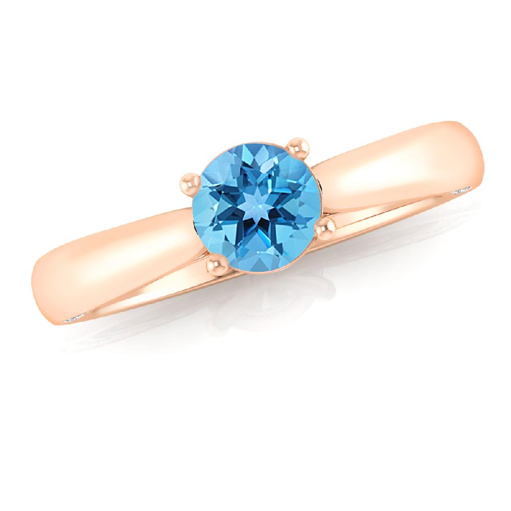 Rose Gold - Blue Topaz