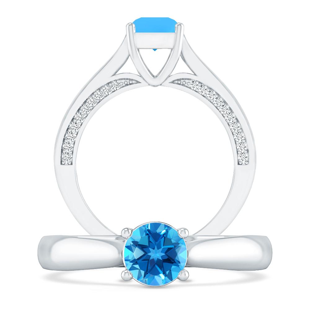 White Gold - Blue Topaz