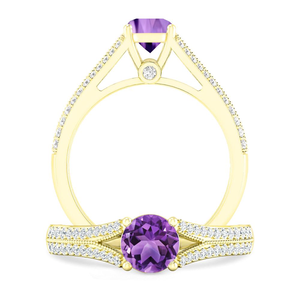 Yellow Gold - Amethyst