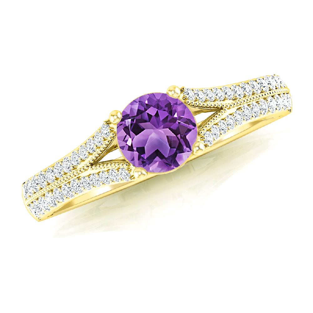 Yellow Gold - Amethyst