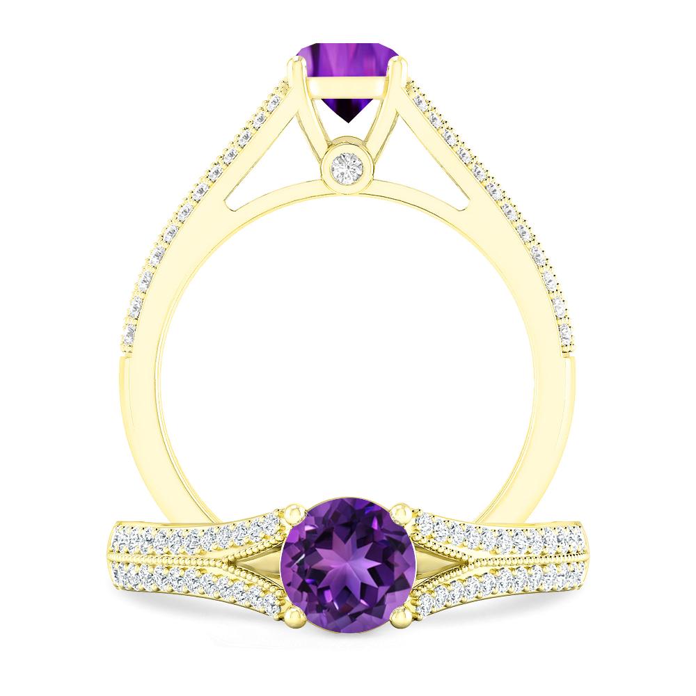 Yellow Gold - Amethyst