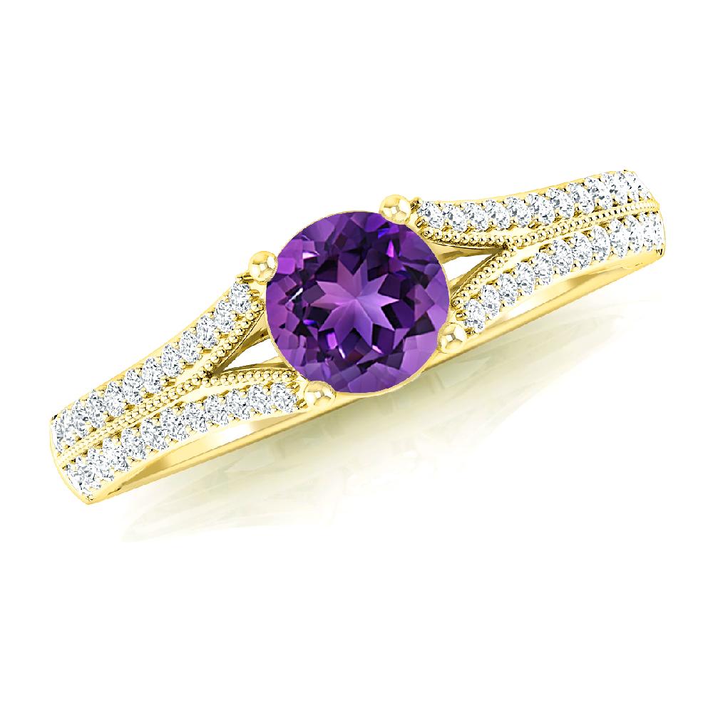 Yellow Gold - Amethyst