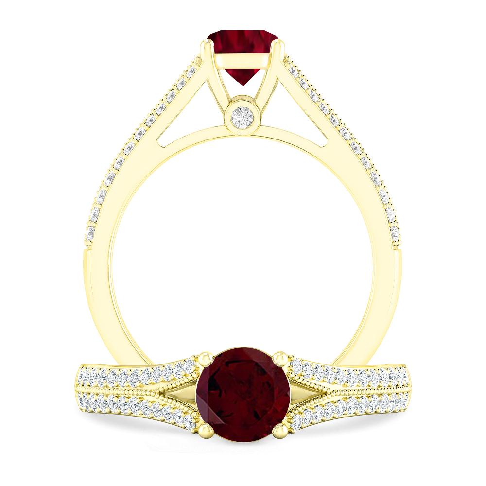 Yellow Gold - Garnet