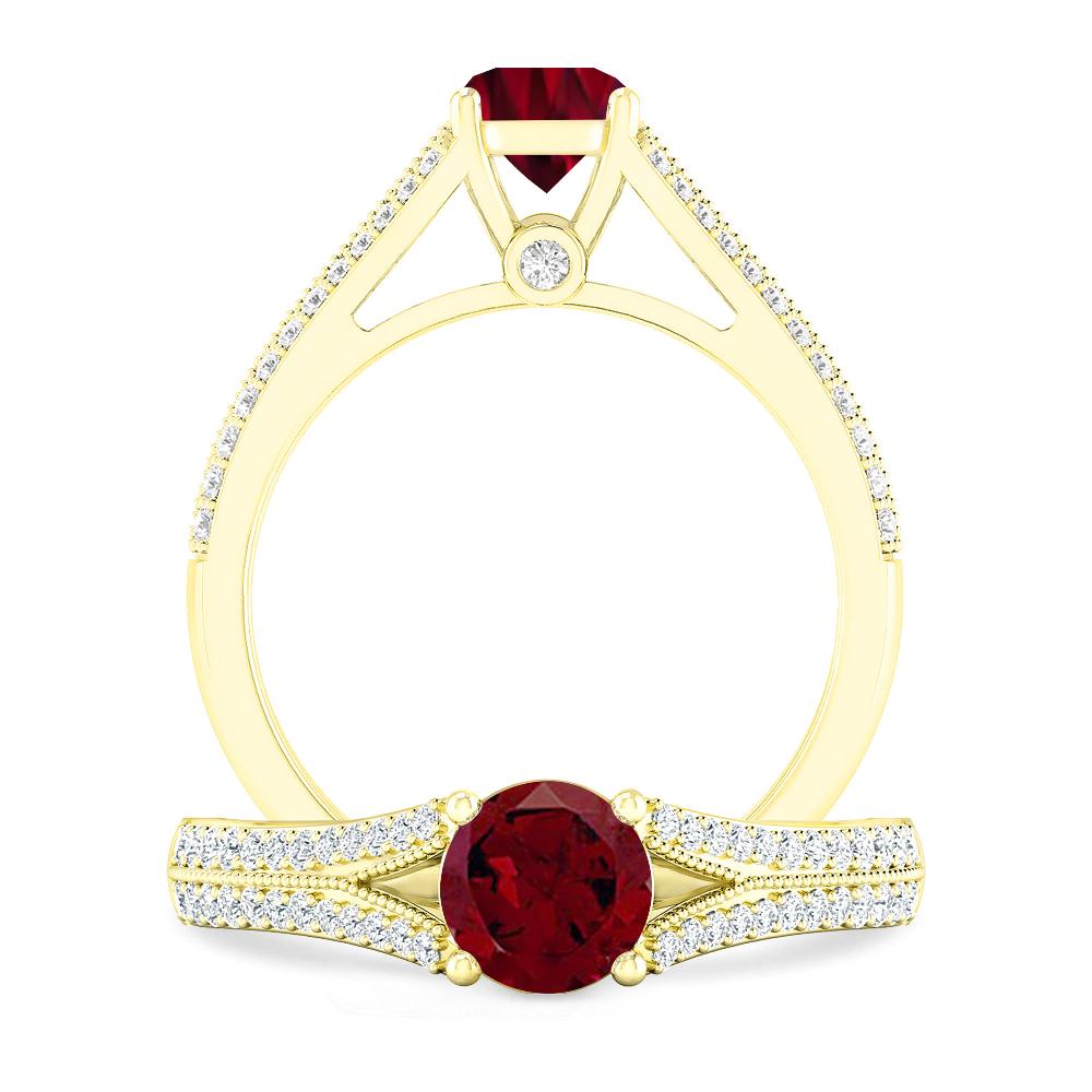 Yellow Gold - Garnet