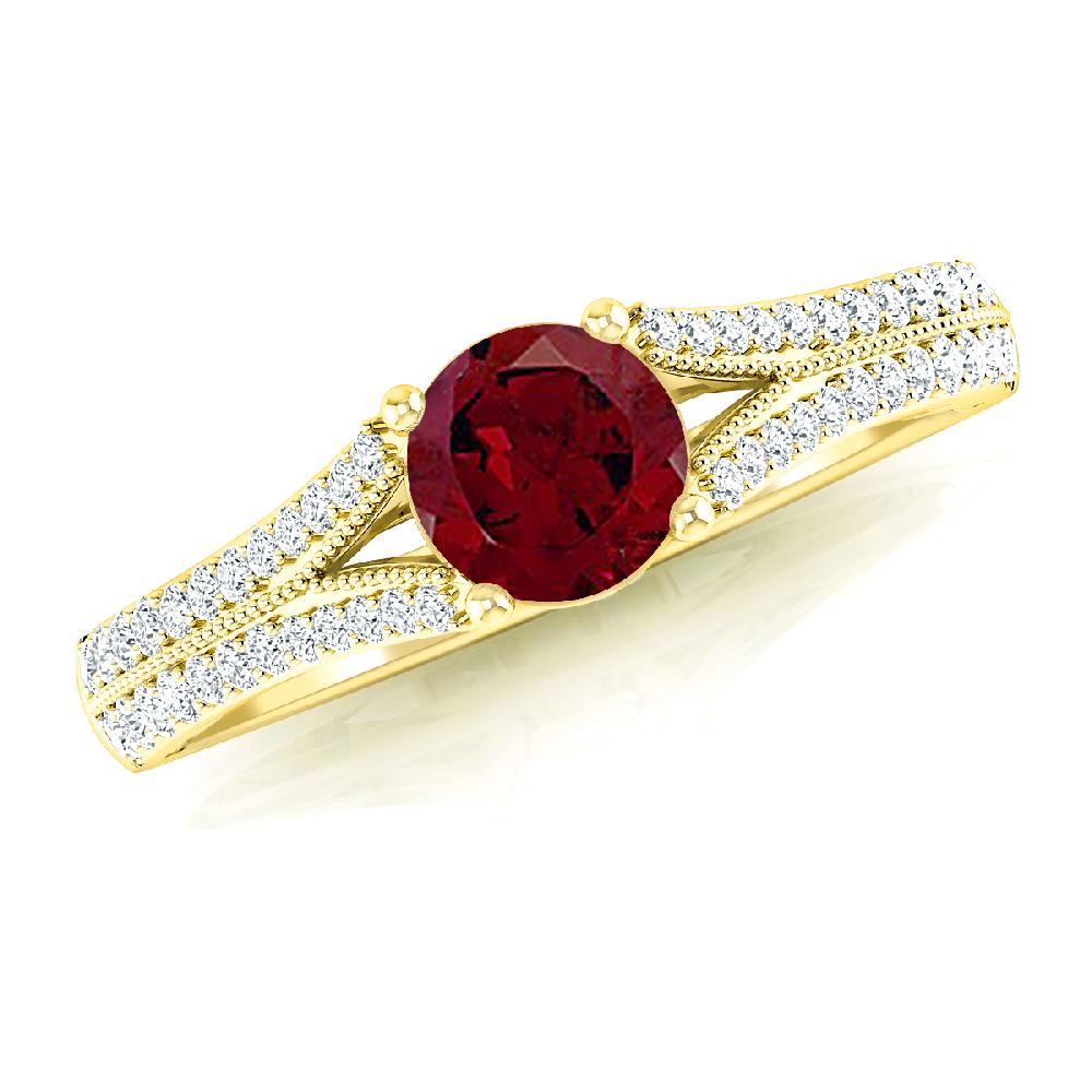 Yellow Gold - Garnet