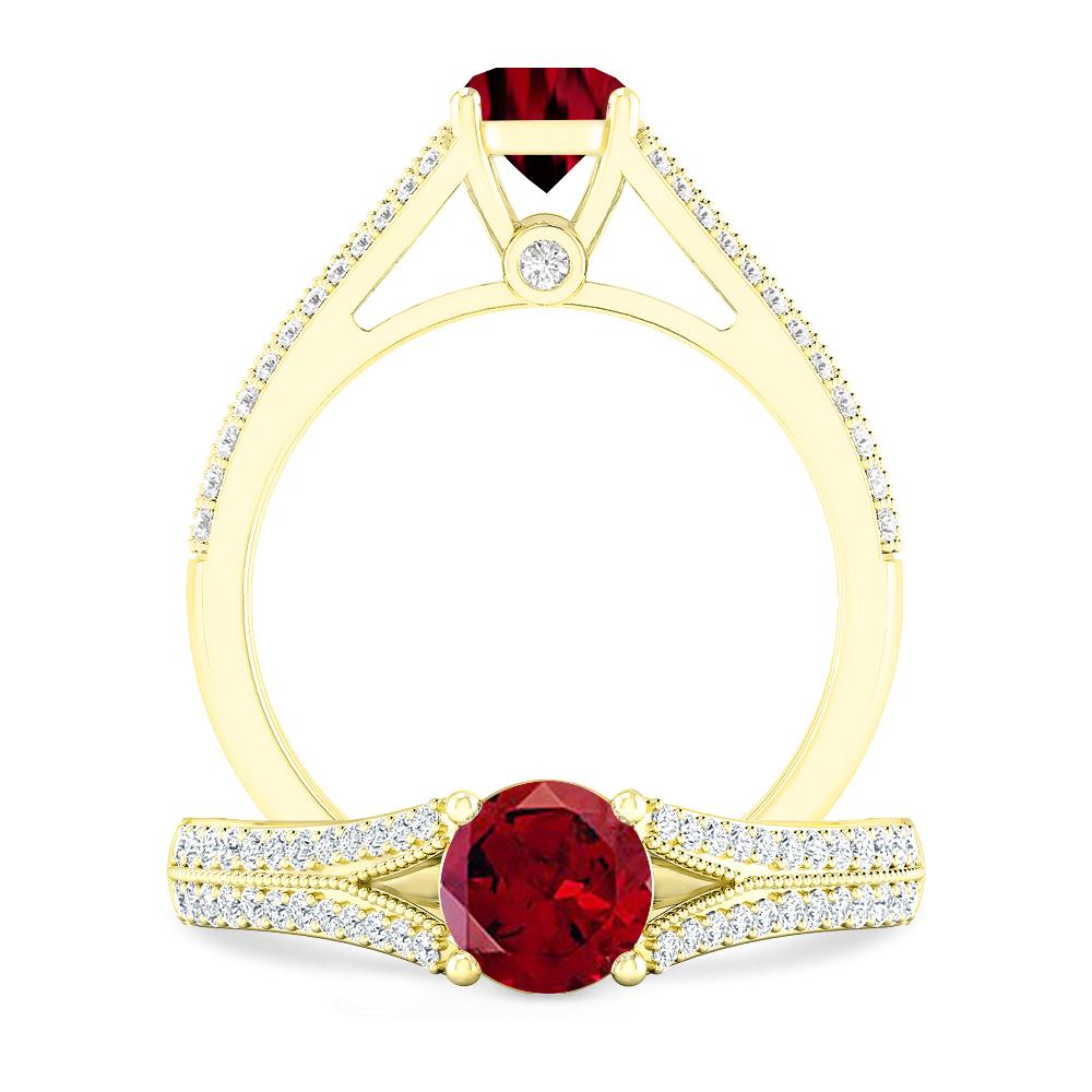 Yellow Gold - Garnet