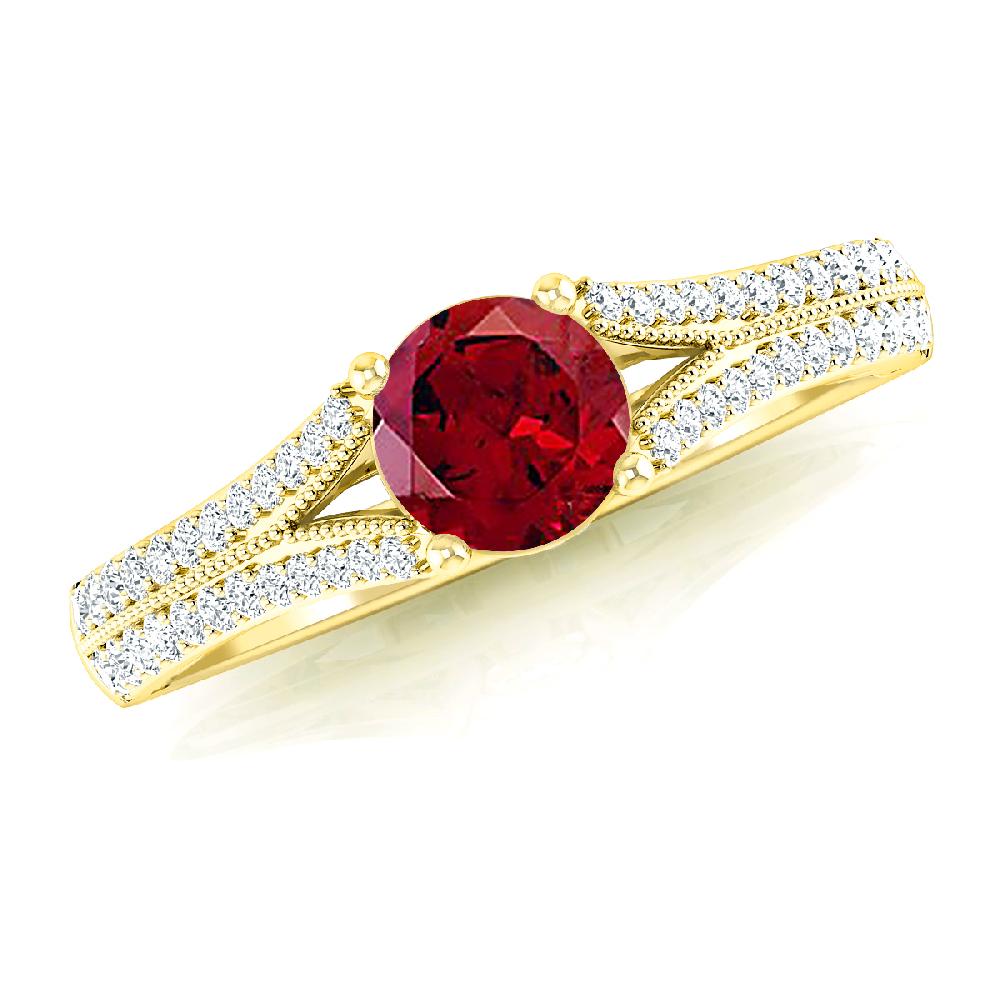 Yellow Gold - Garnet