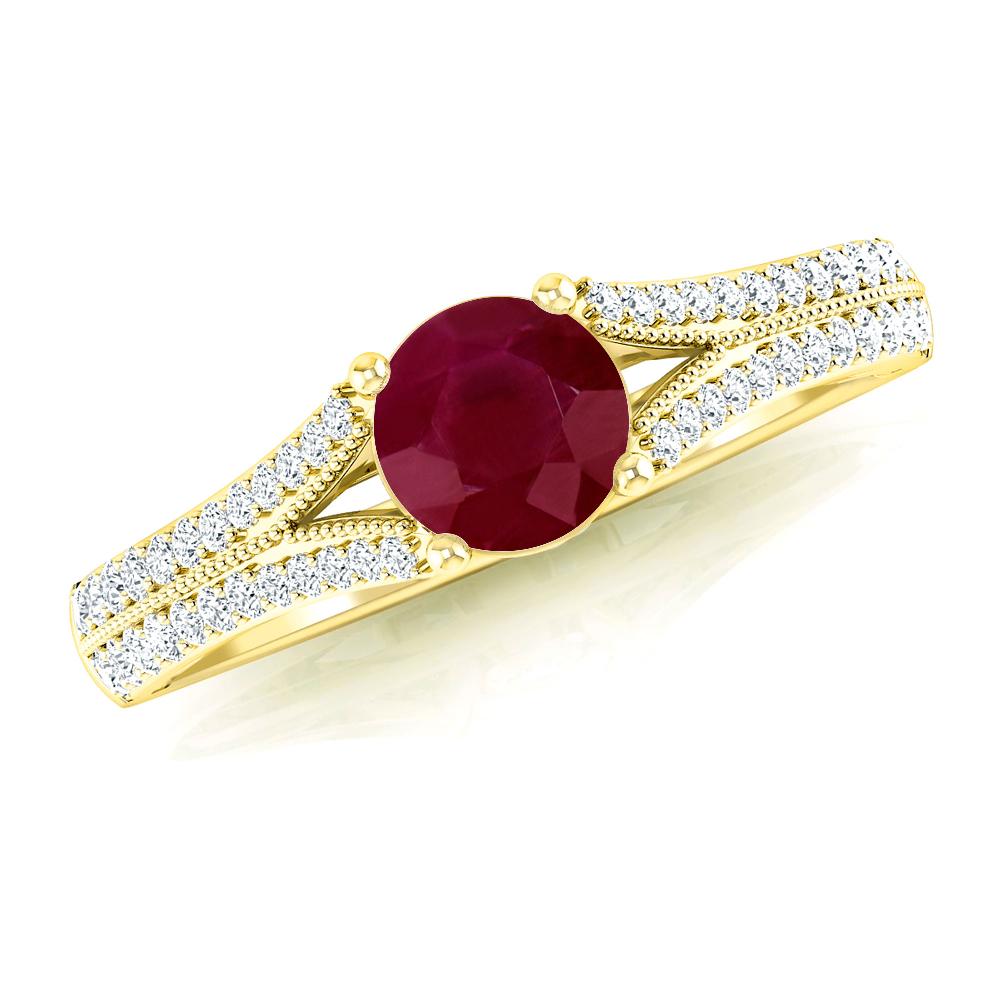 Yellow Gold - Ruby