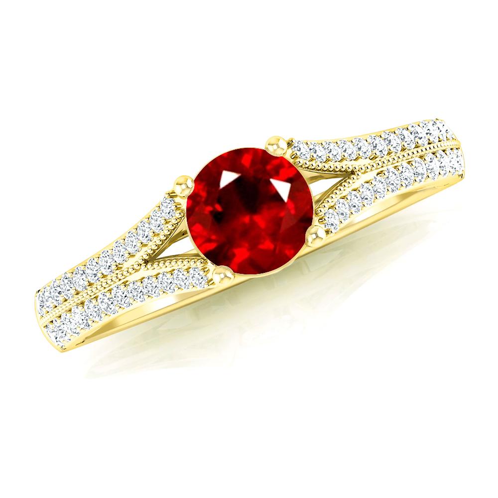 Yellow Gold - Ruby