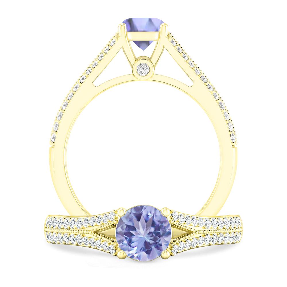 Yellow Gold - Tanzanite