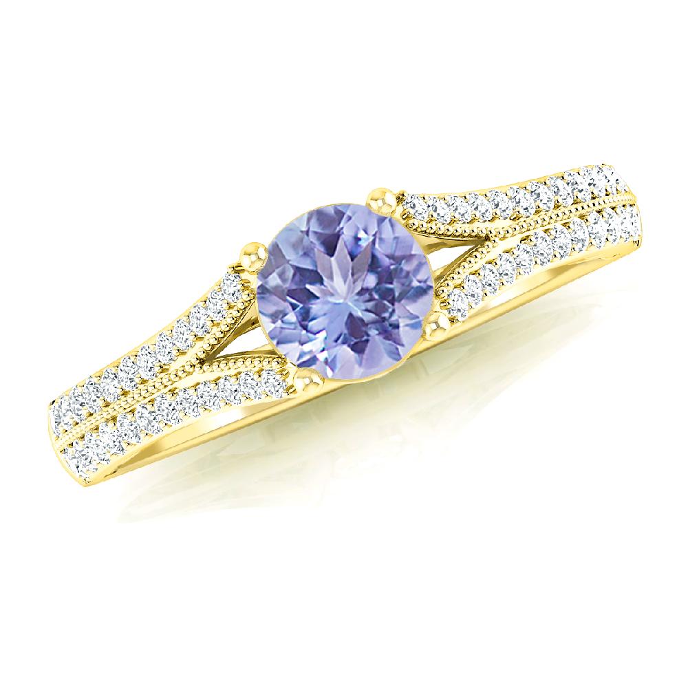 Yellow Gold - Tanzanite