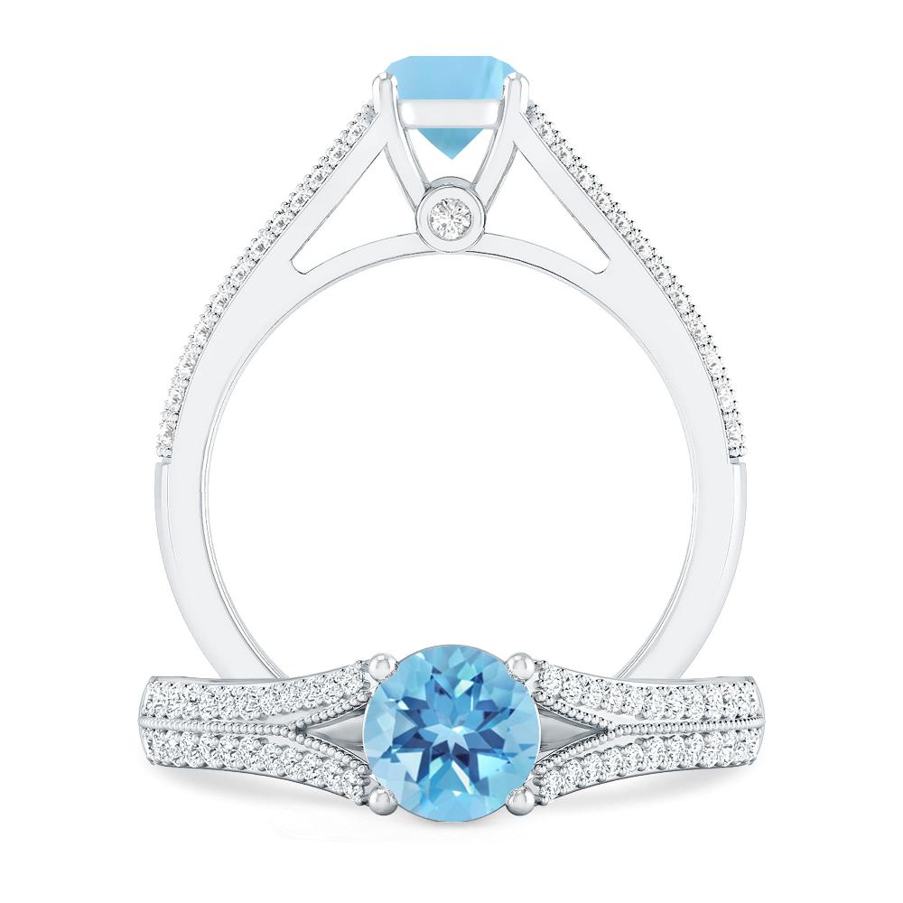 White Gold - Blue Topaz