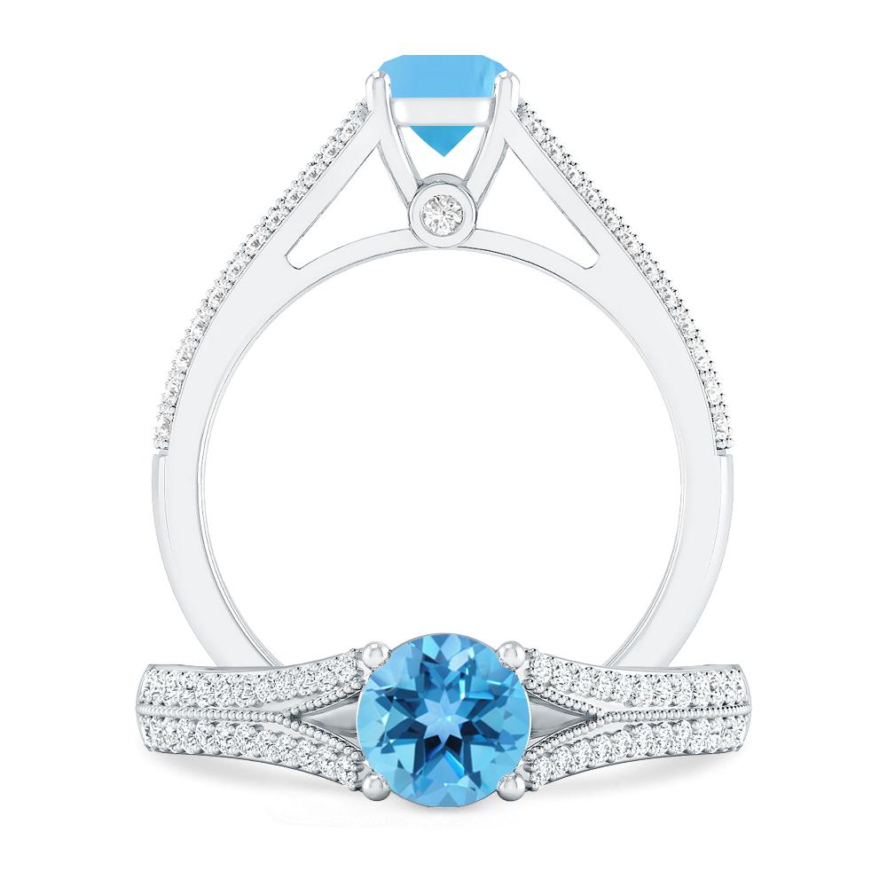 White Gold - Blue Topaz