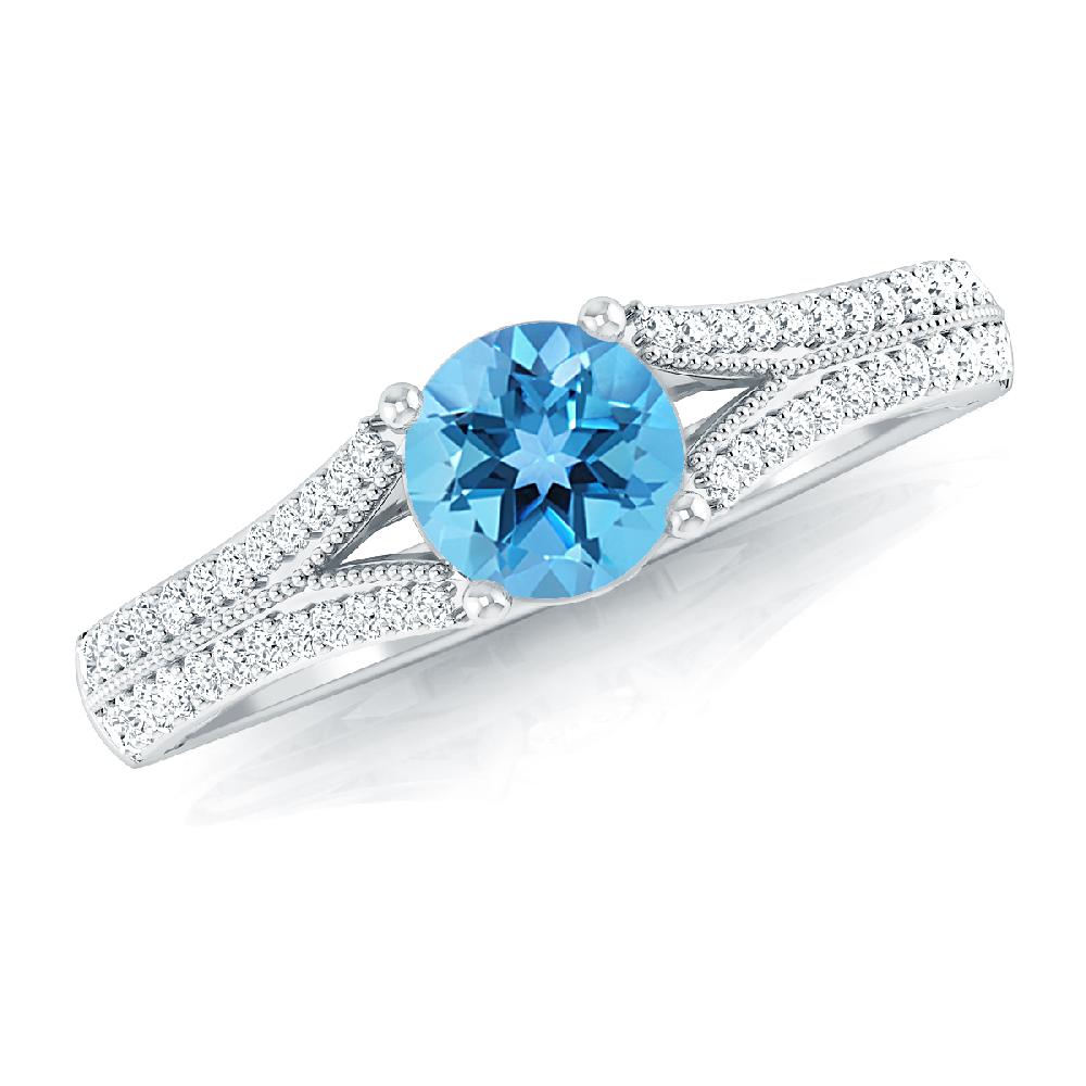 White Gold - Blue Topaz