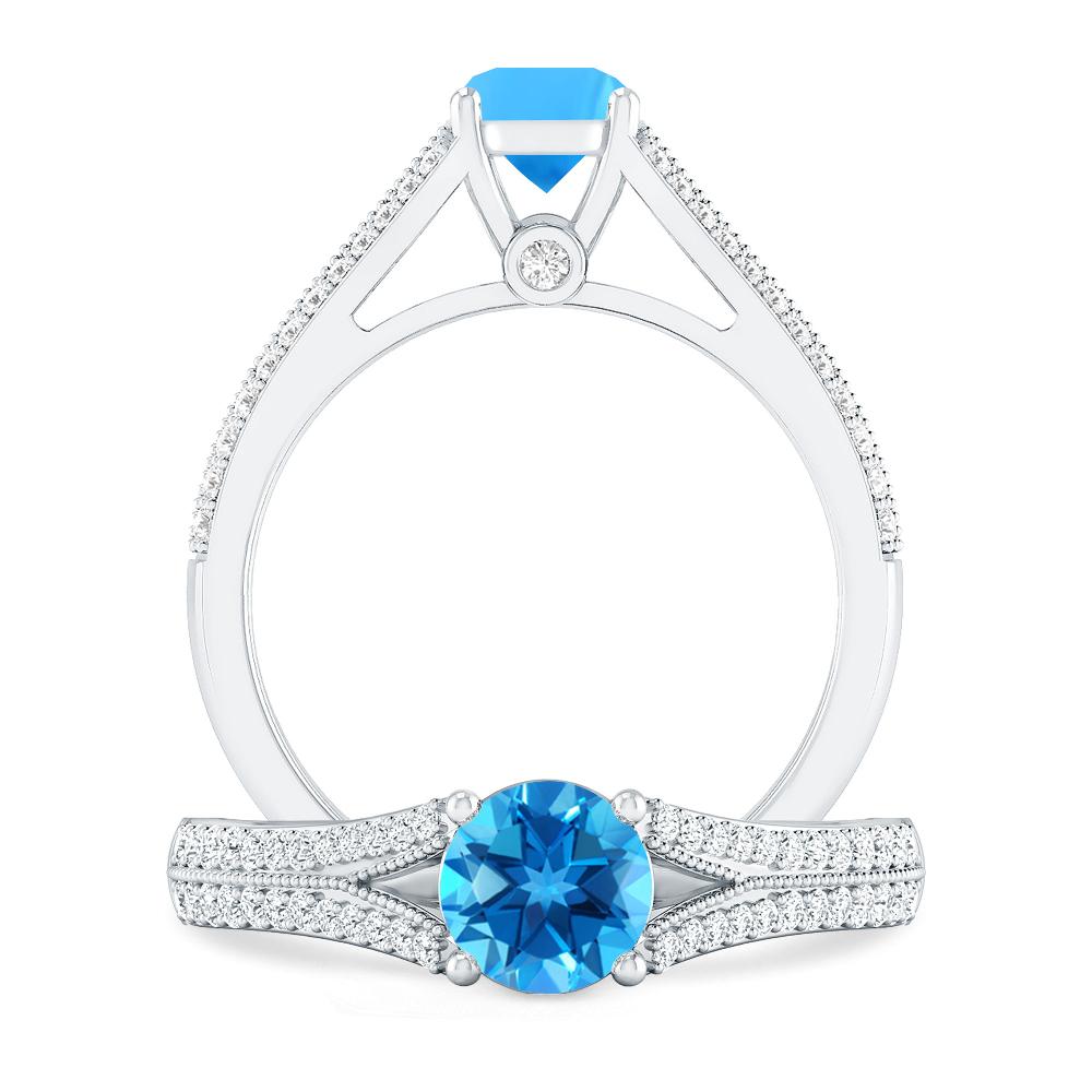 White Gold - Blue Topaz