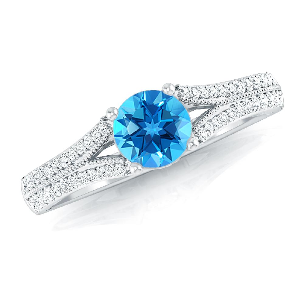 White Gold - Blue Topaz