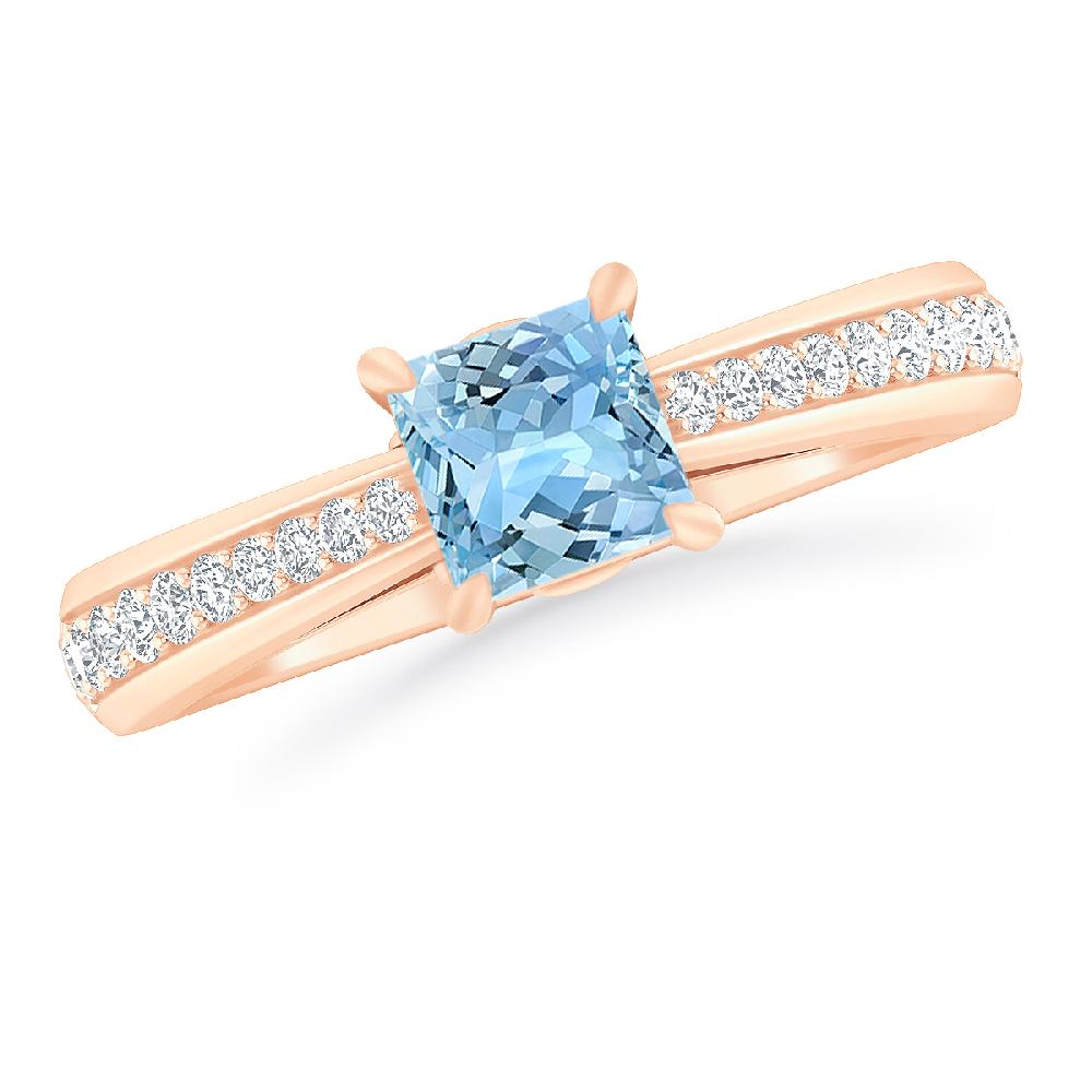 Rose Gold - Aquamarine