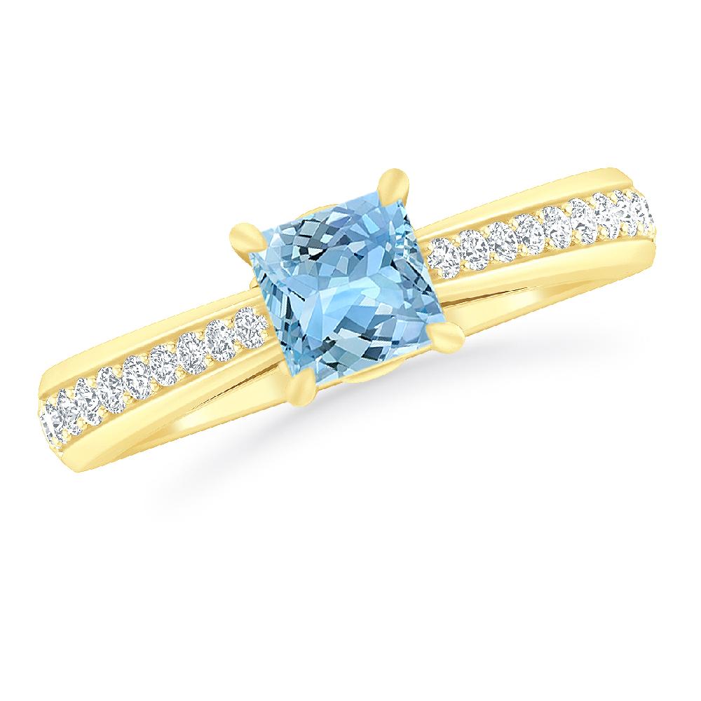 Yellow Gold - Aquamarine