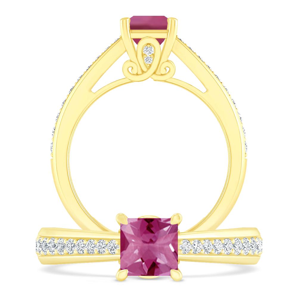 Yellow Gold - Pink Tourmaline