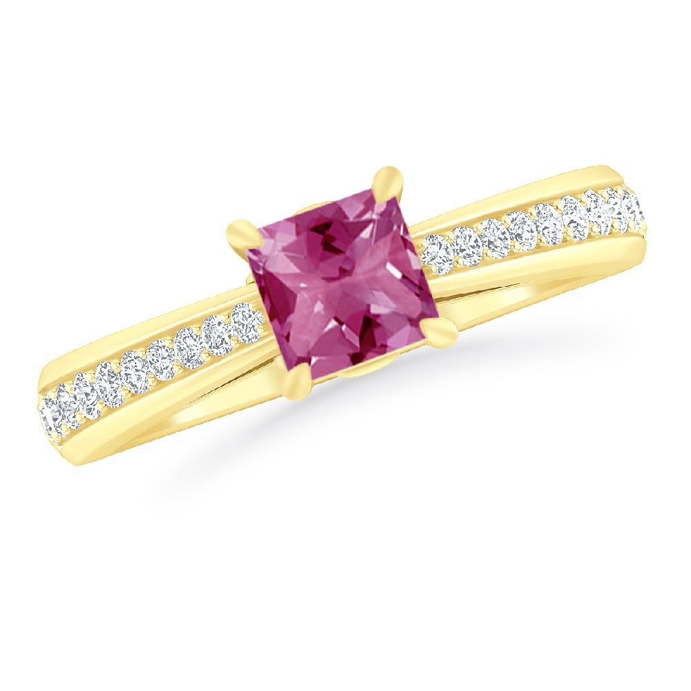 Yellow Gold - Pink Tourmaline