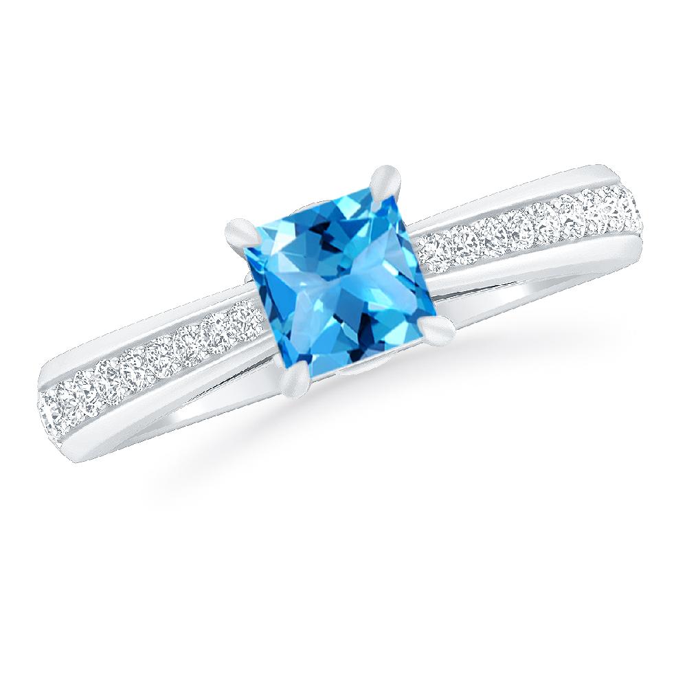 White Gold - Blue Topaz