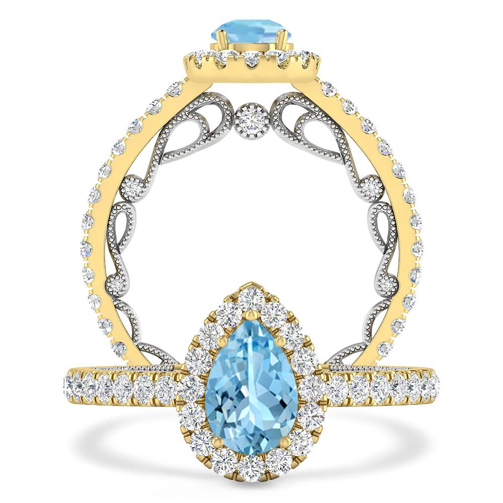 Yellow Gold - Aquamarine