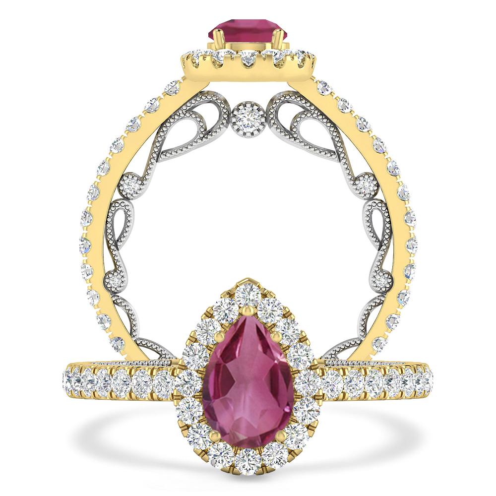 Yellow Gold - Pink Tourmaline