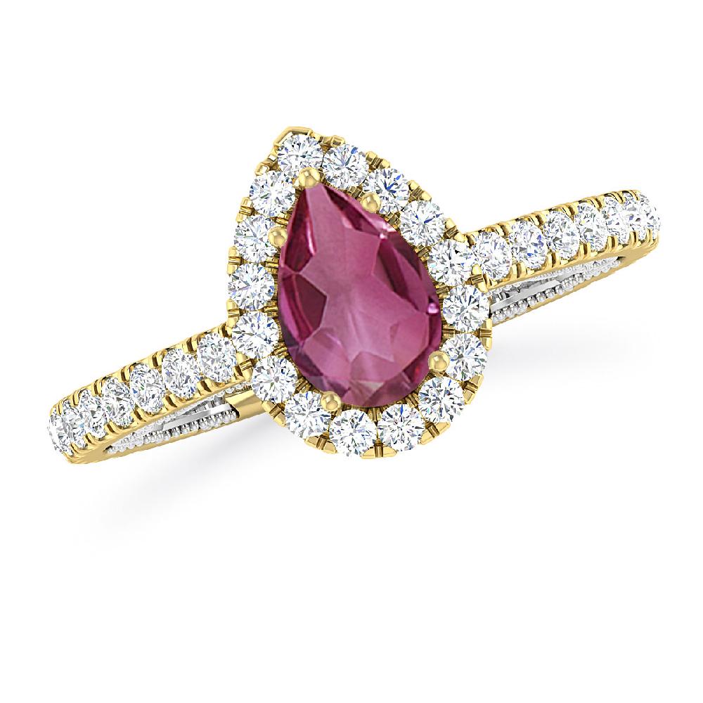 Yellow Gold - Pink Tourmaline