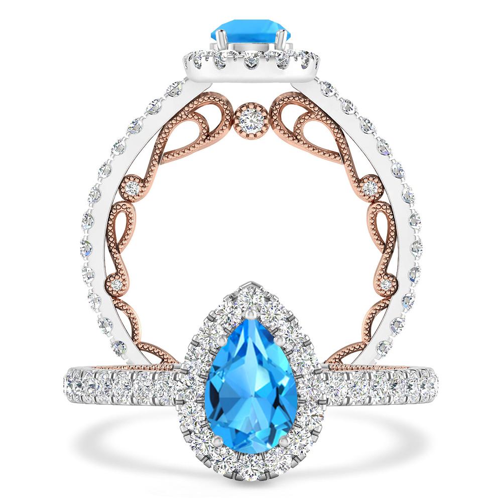 White Gold - Blue Topaz