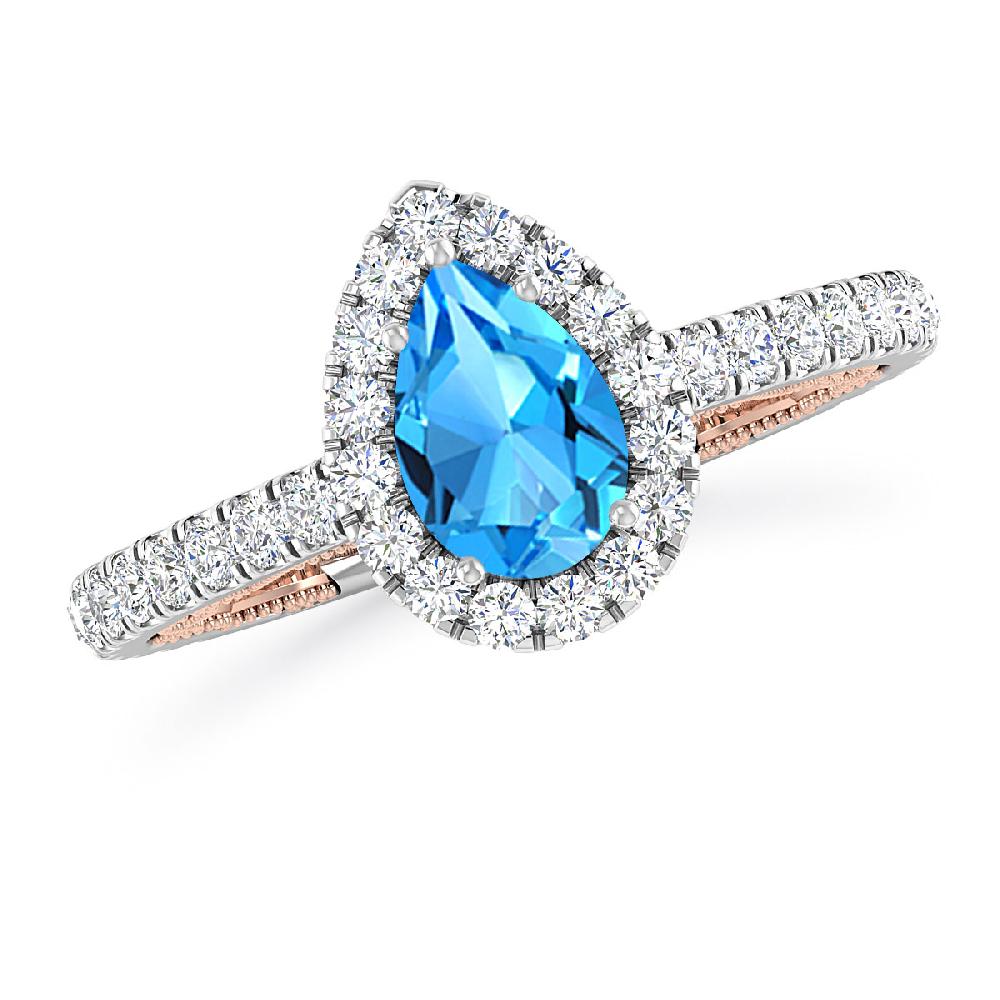 White Gold - Blue Topaz