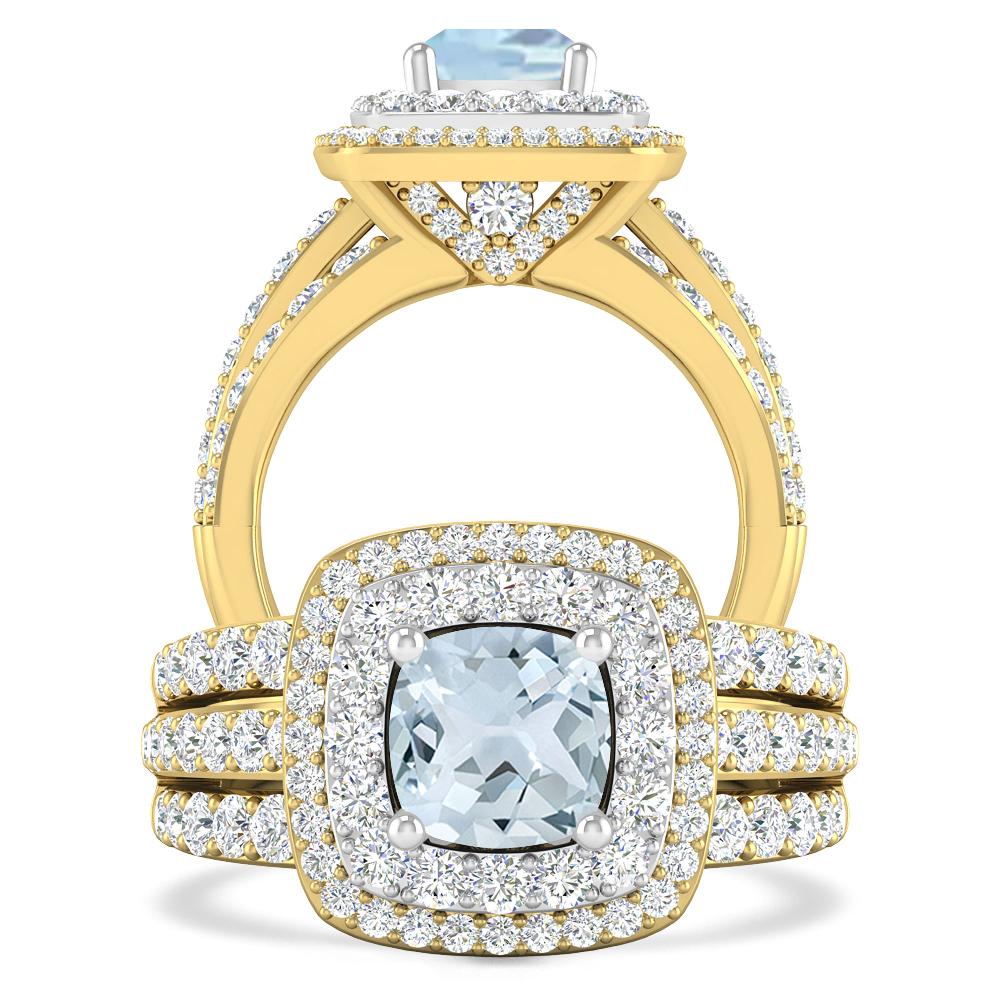 Yellow Gold - Aquamarine