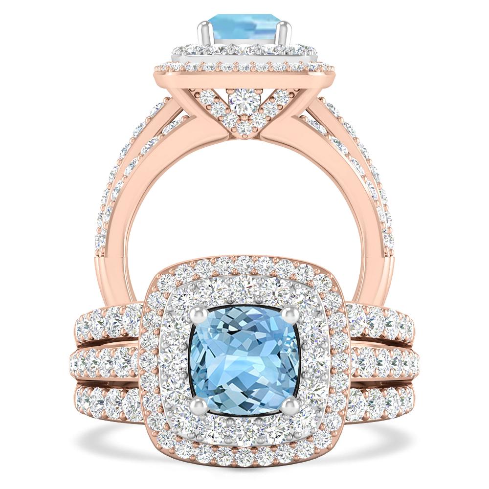 Rose Gold - Aquamarine