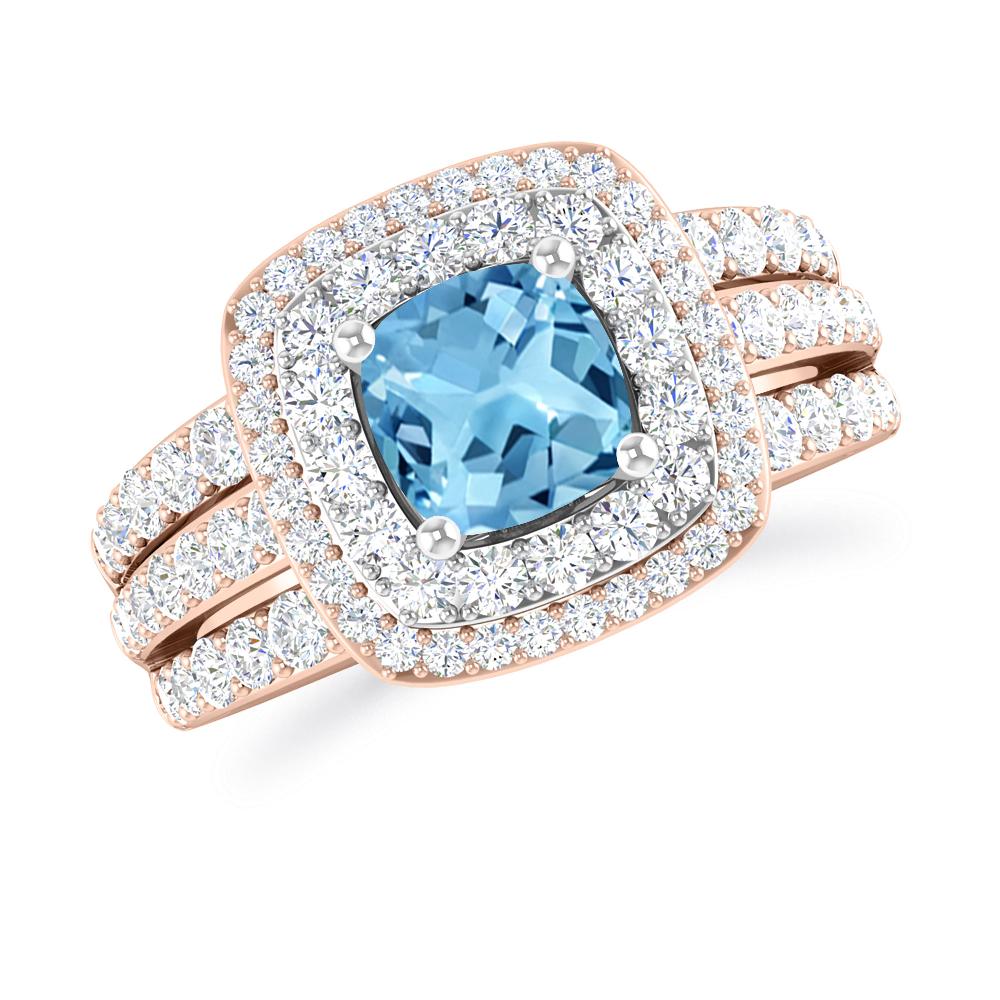 Rose Gold - Blue Topaz