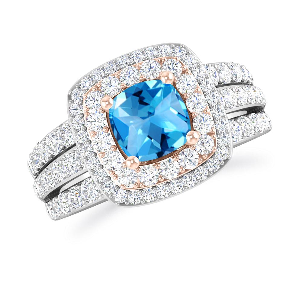 White Gold - Blue Topaz