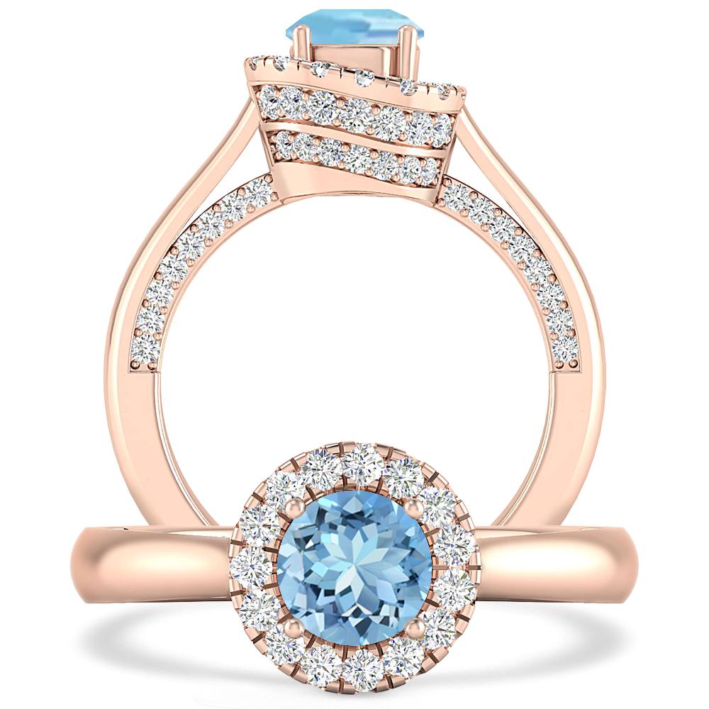 Rose Gold - Aquamarine