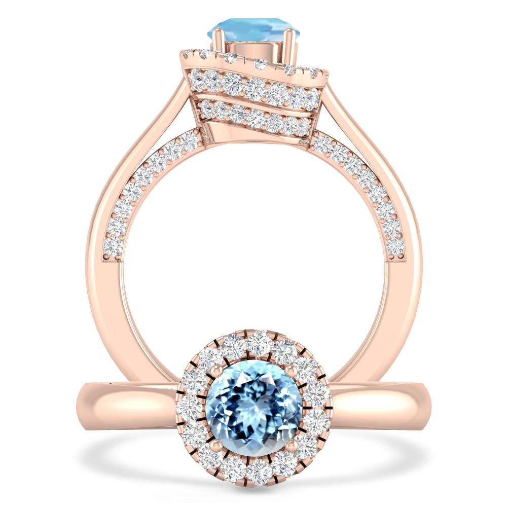 Rose Gold - Aquamarine