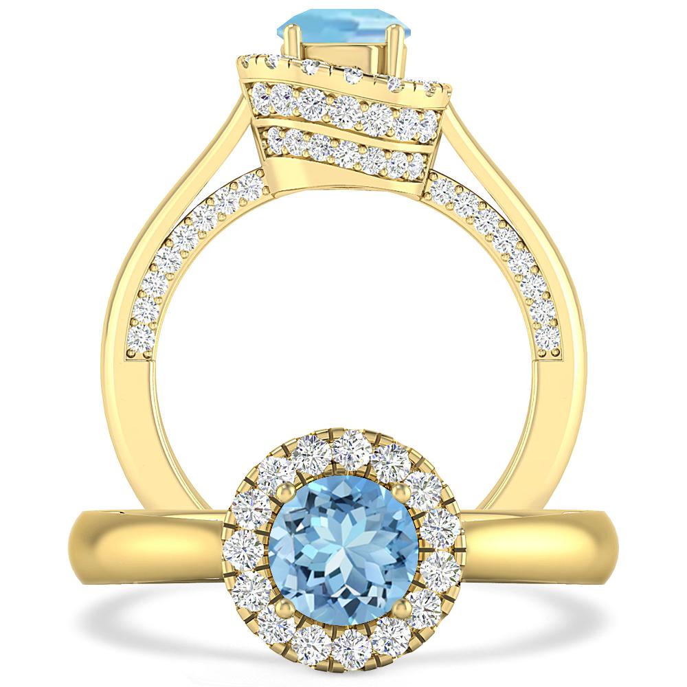 Yellow Gold - Aquamarine