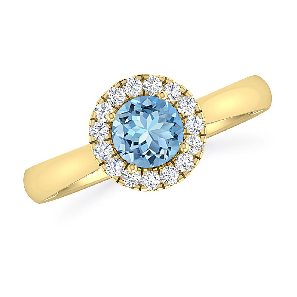 Yellow Gold - Aquamarine