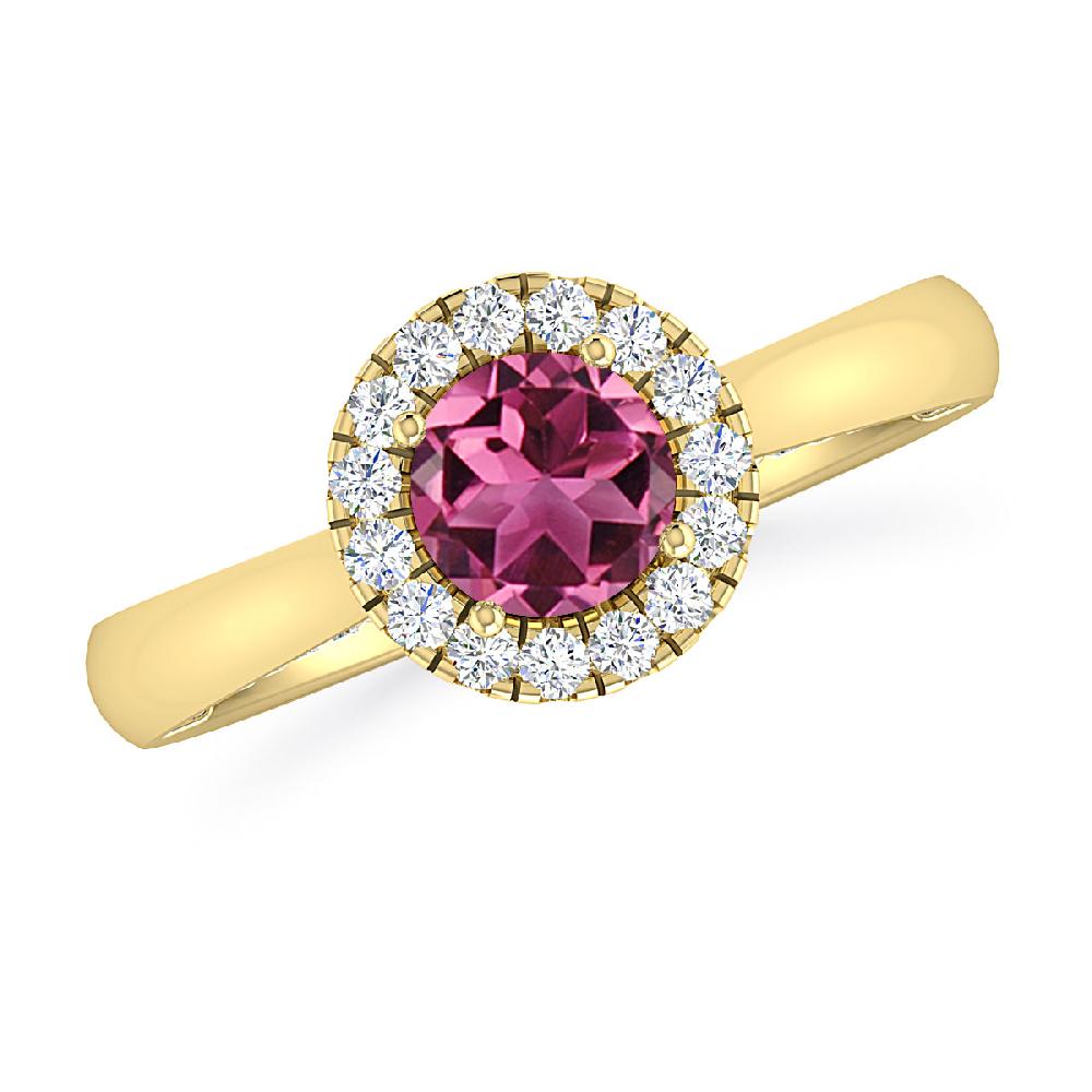 Yellow Gold - Pink Tourmaline