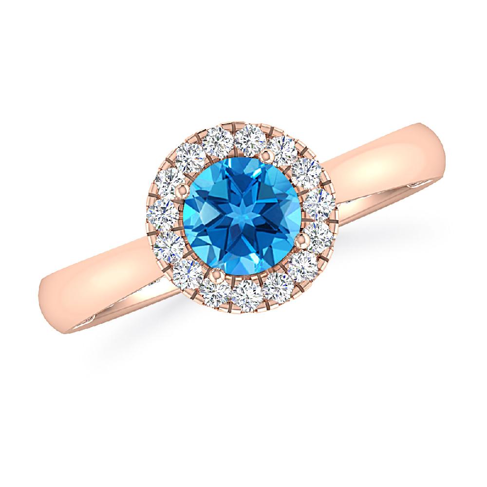 Rose Gold - Blue Topaz